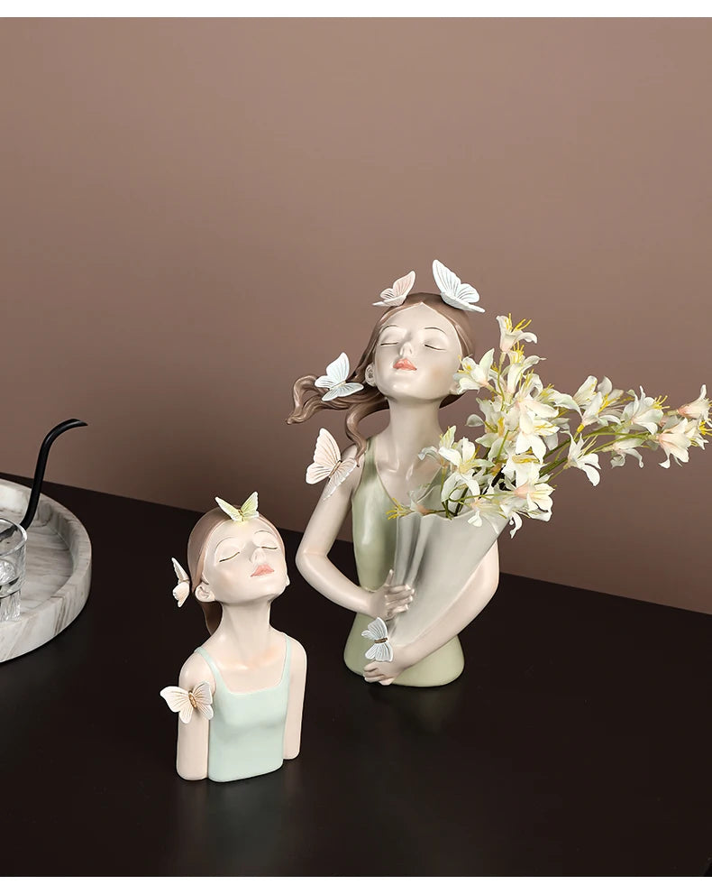 Butterfly Girl Sculpture Model Vase