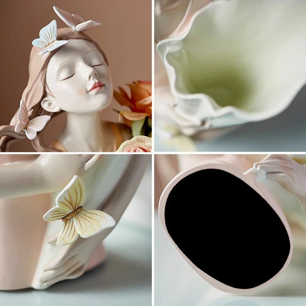 Butterfly Girl Sculpture Model Vase