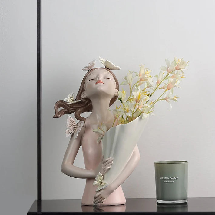 Butterfly Girl Sculpture Model Vase