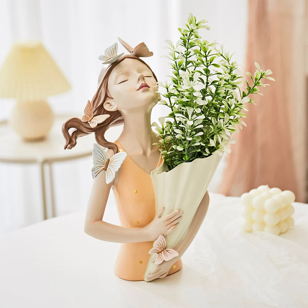 Butterfly Girl Sculpture Model Vase