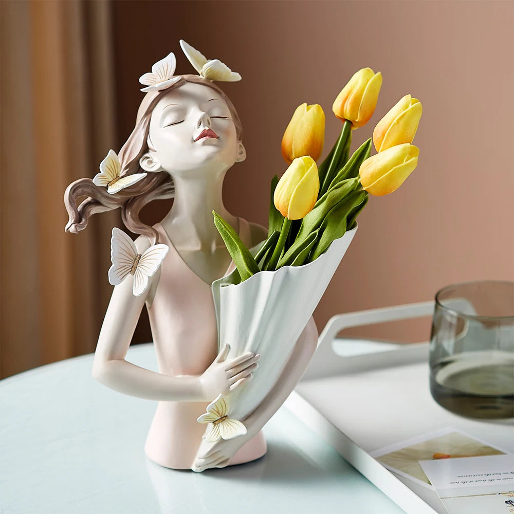 Butterfly Girl Sculpture Model Vase