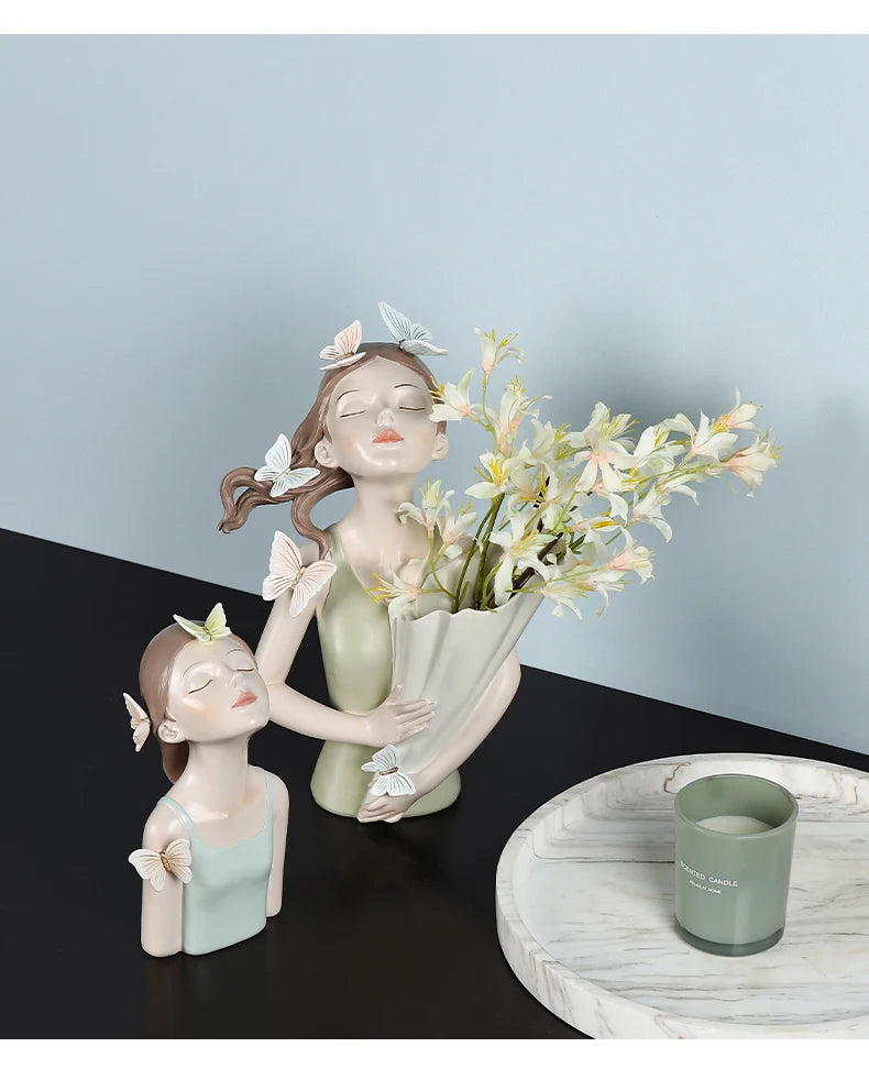 Butterfly Girl Sculpture Model Vase