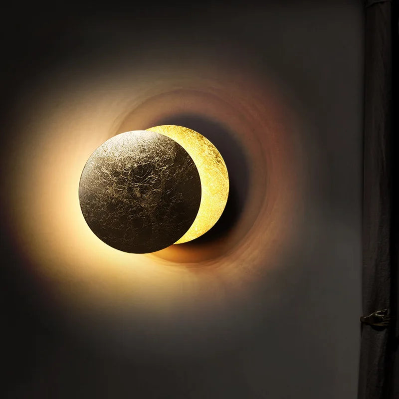 LED circular solar eclipse wall lamp