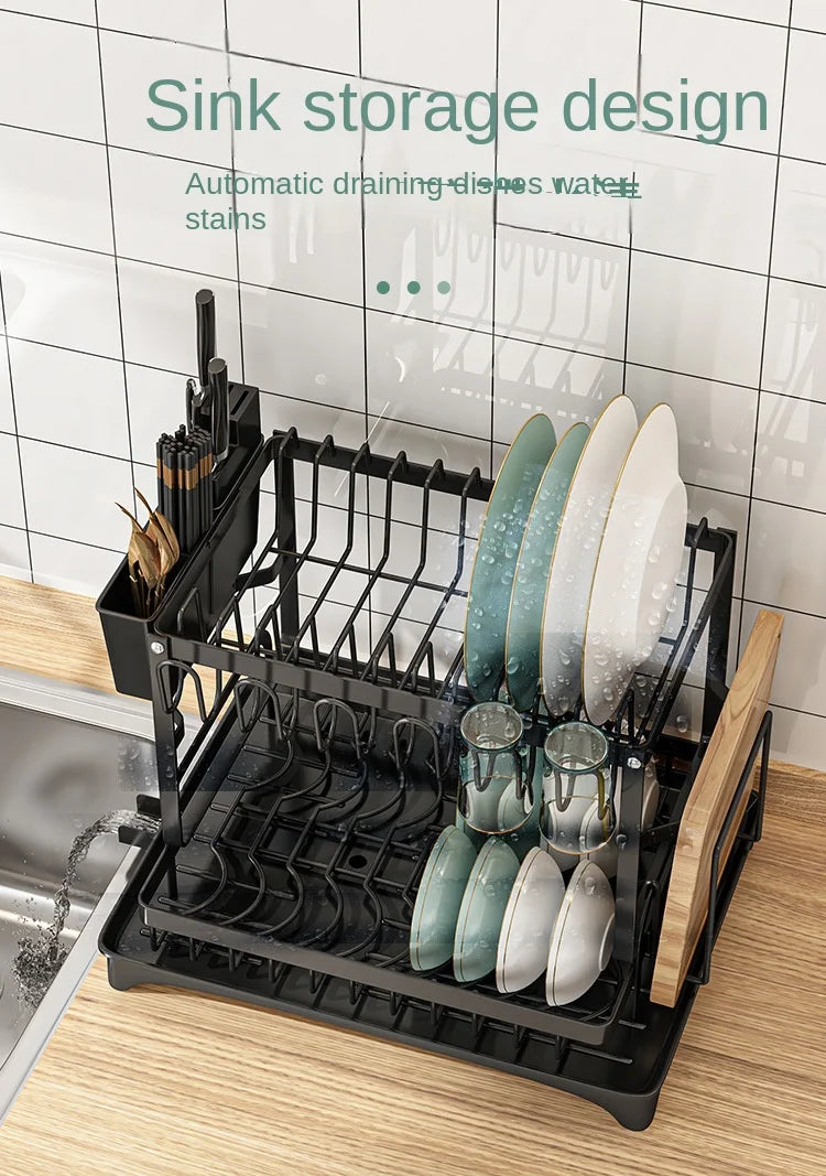 Kitchen Dish Drainer Storage Rack