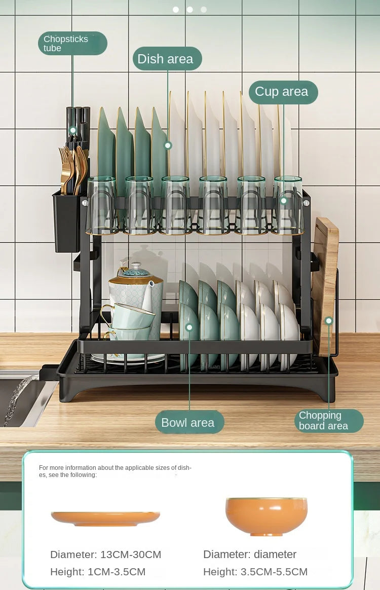 Kitchen Dish Drainer Storage Rack